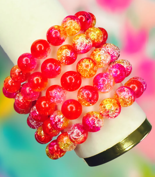 Red and Gold Stretch Bracelet