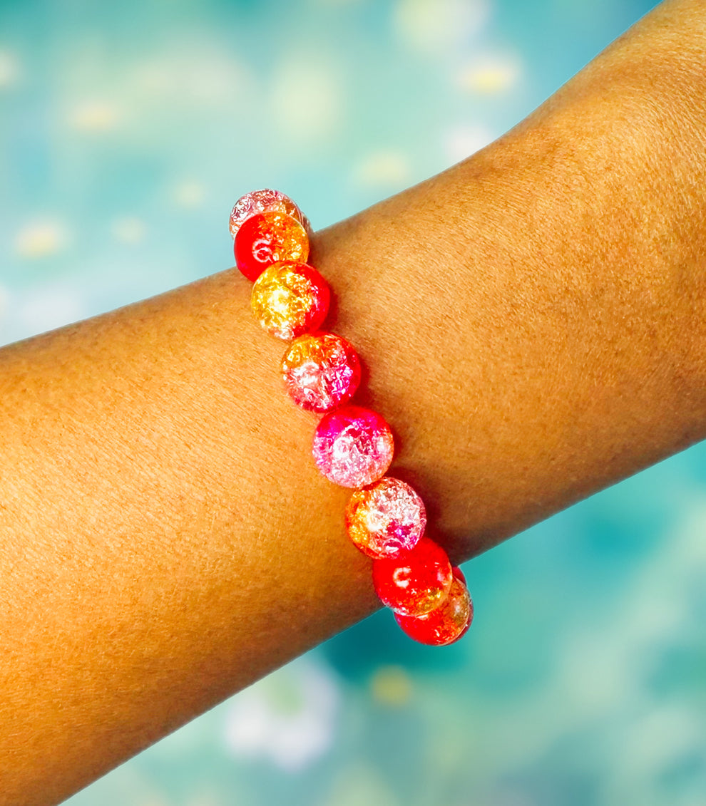 Red and Gold Stretch Bracelet